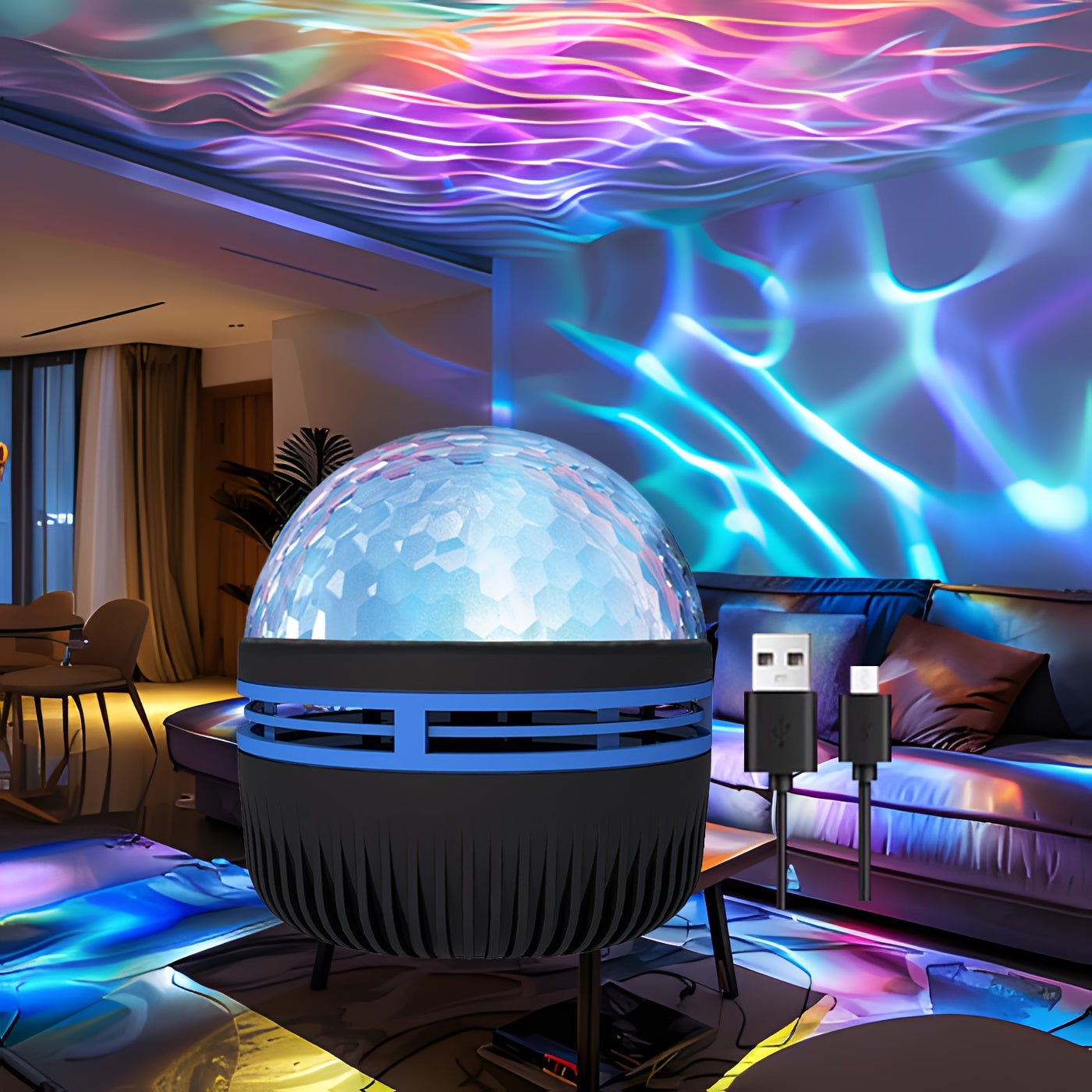 Get the Galaxy Star Projector with Ocean Waves - USB Powered LED Night Light in Black for an extra spooky Halloween atmosphere in your bedroom, game room, or home theater. Perfect for parties, birthdays, and Christmas too!