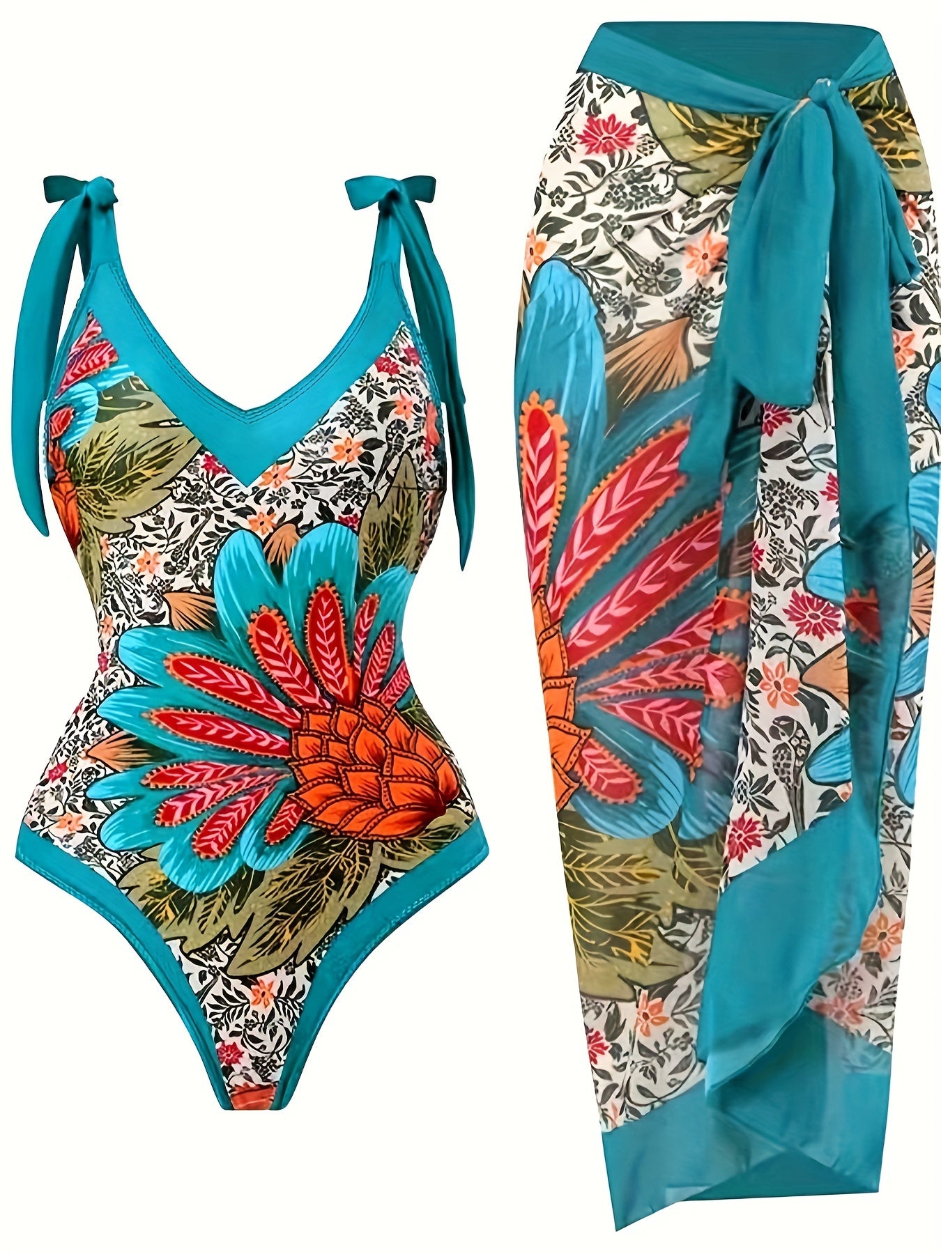 New trendy large size European and American swimsuit set