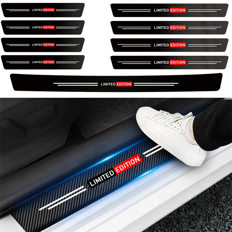 Carbon Fiber Door Sill Protectors (9 pcs) - Anti-Slip & Scratch-Resistant, Fit for TOYOTA, LEXUS, NISSAN, HYUNDAI, KIA.