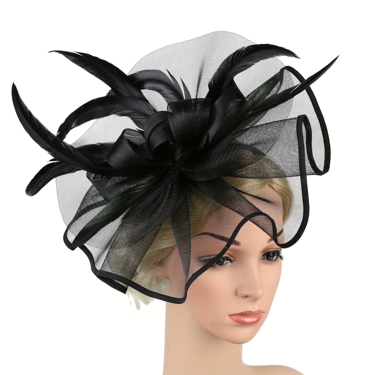 Stylish Fascinator Hats featuring Veil, Feather, and Bow - Perfect for Weddings, Proms, Kentucky Derby, and Photoshoots - Complete your Look with Fashionable Hair Accessories