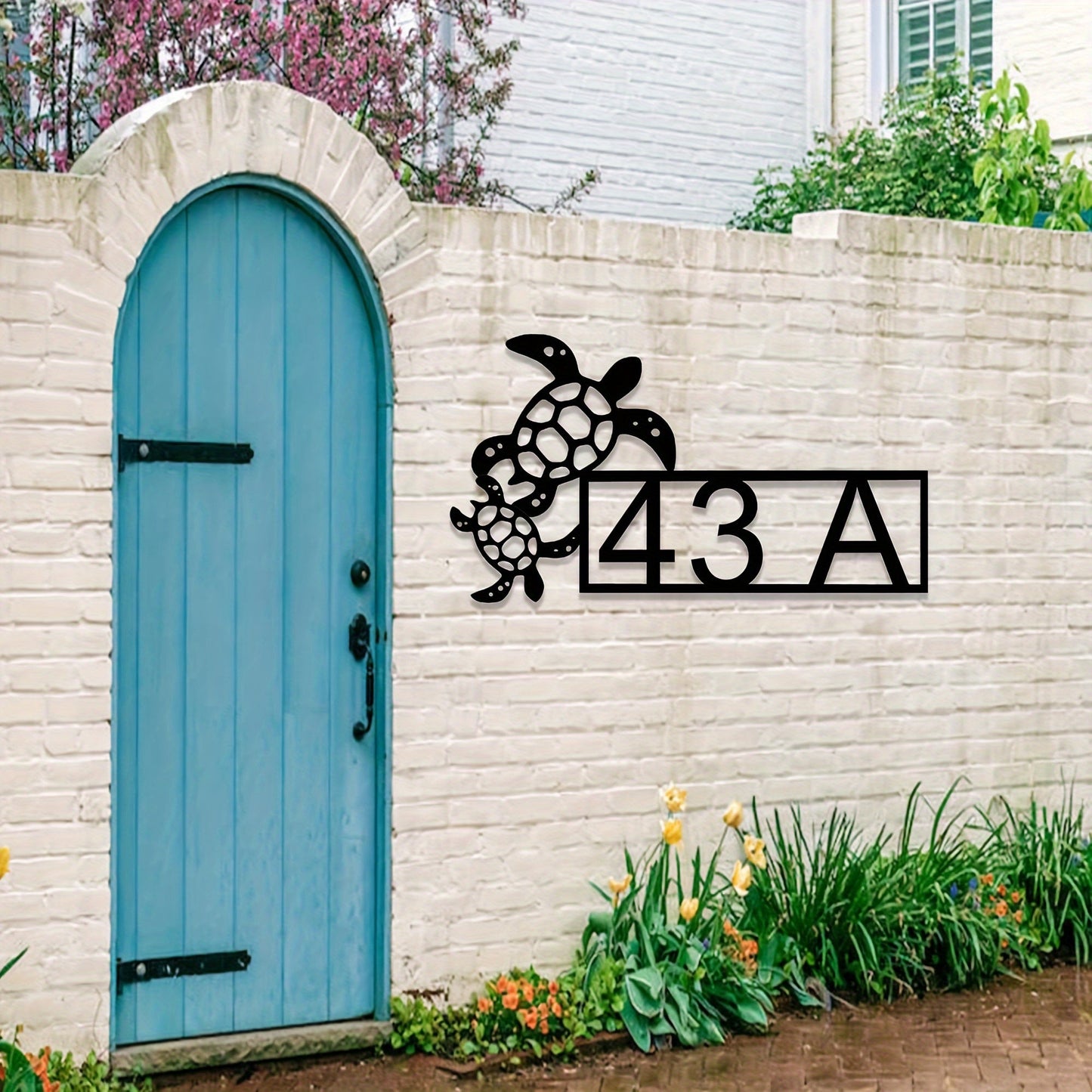 Customize your address with our Sea Turtles Address Sign. Personalize it to make it your own! This unique Turtle Door Hanger can also be used as Sea Turtle Wall Decor to add a touch of the beach to your home.