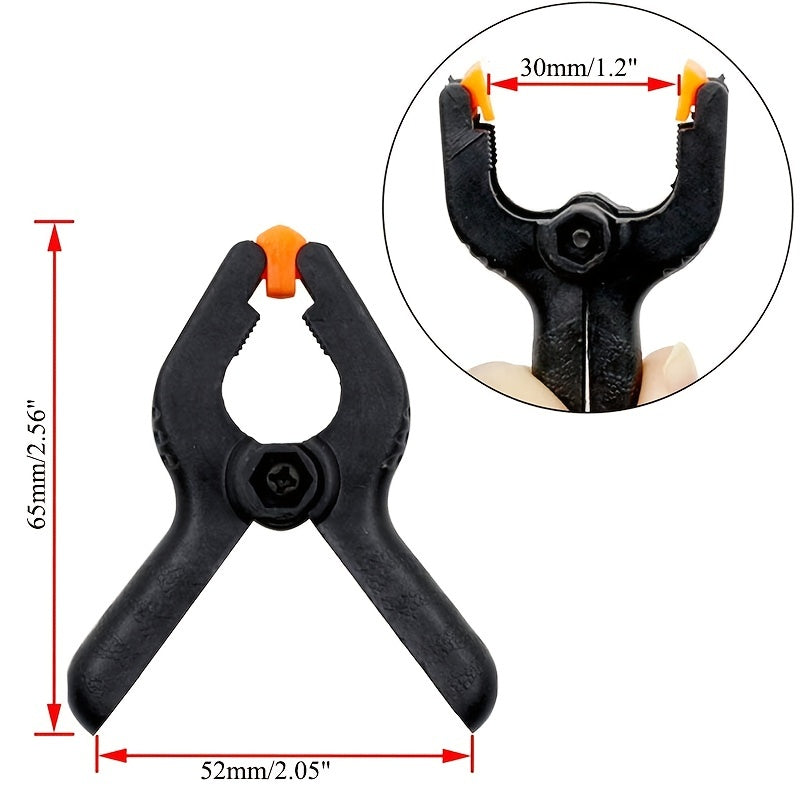 12 spring clamps, 5.08cm small backdrop clips, heavy duty plastic for crafts, backdrop stands, woodworking, photography studios.