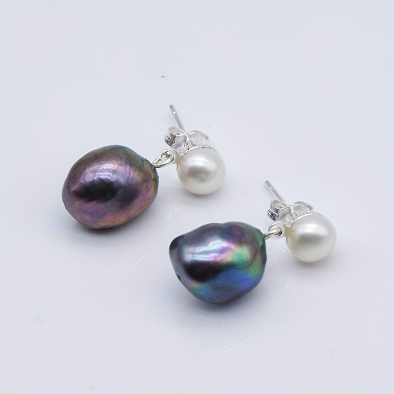 Simple yet elegant, these 1 Pair of Saudade Freshwater Baroque Black Pearl Drop Earrings are made with 925 Sterling Silver Plating. These June Birthstone Studs are perfect for women who appreciate fashion jewelry. They are great for daily wear and make