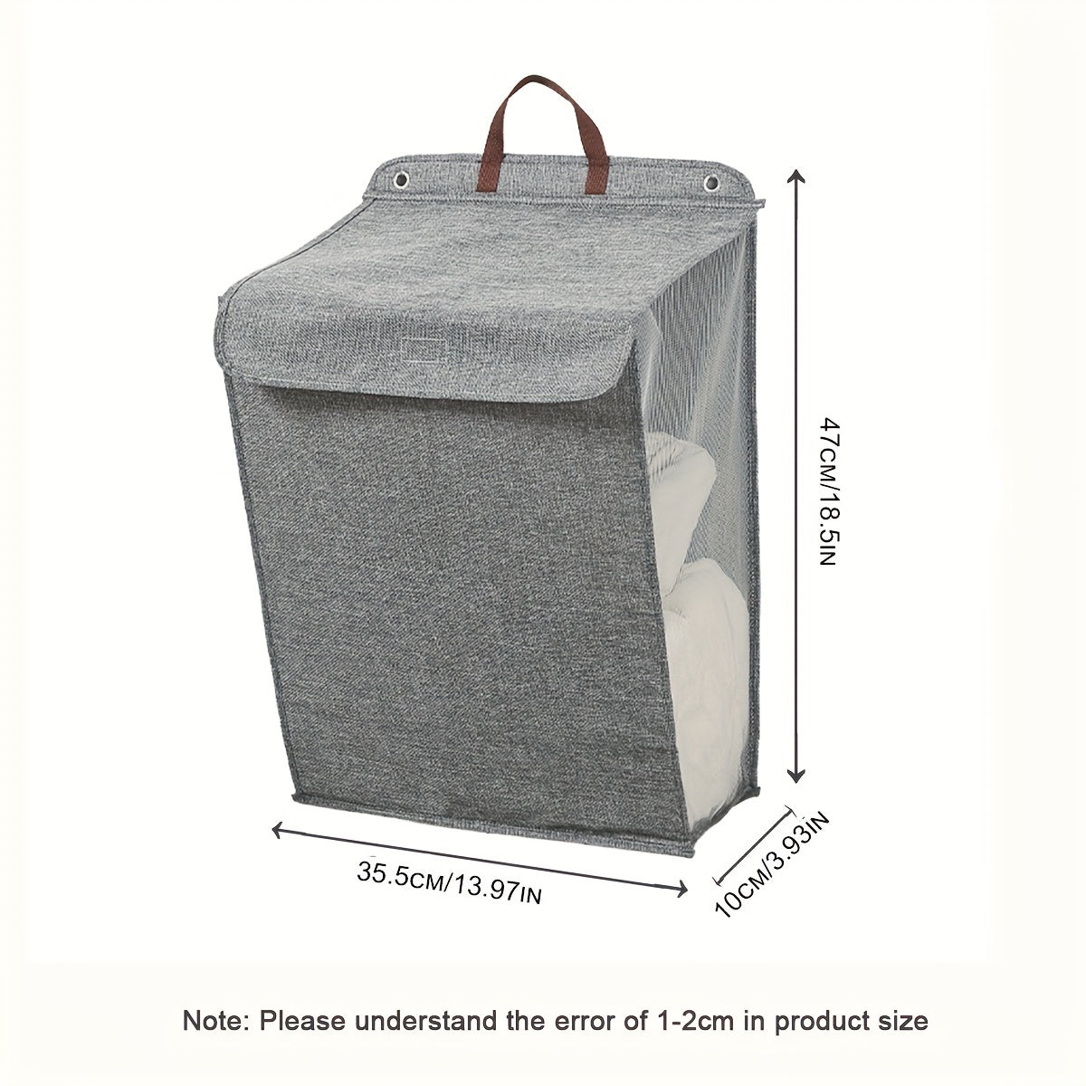 Multifunctional Folding Laundry Basket - Polyester Clothes Storage Hamper that is Wall-Mountable and Washable for Home Organization.