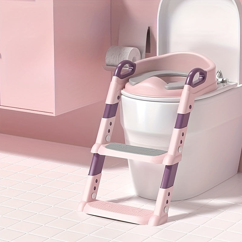 Adjustable Toilet Training Seat with Step Stool Ladder and Handle