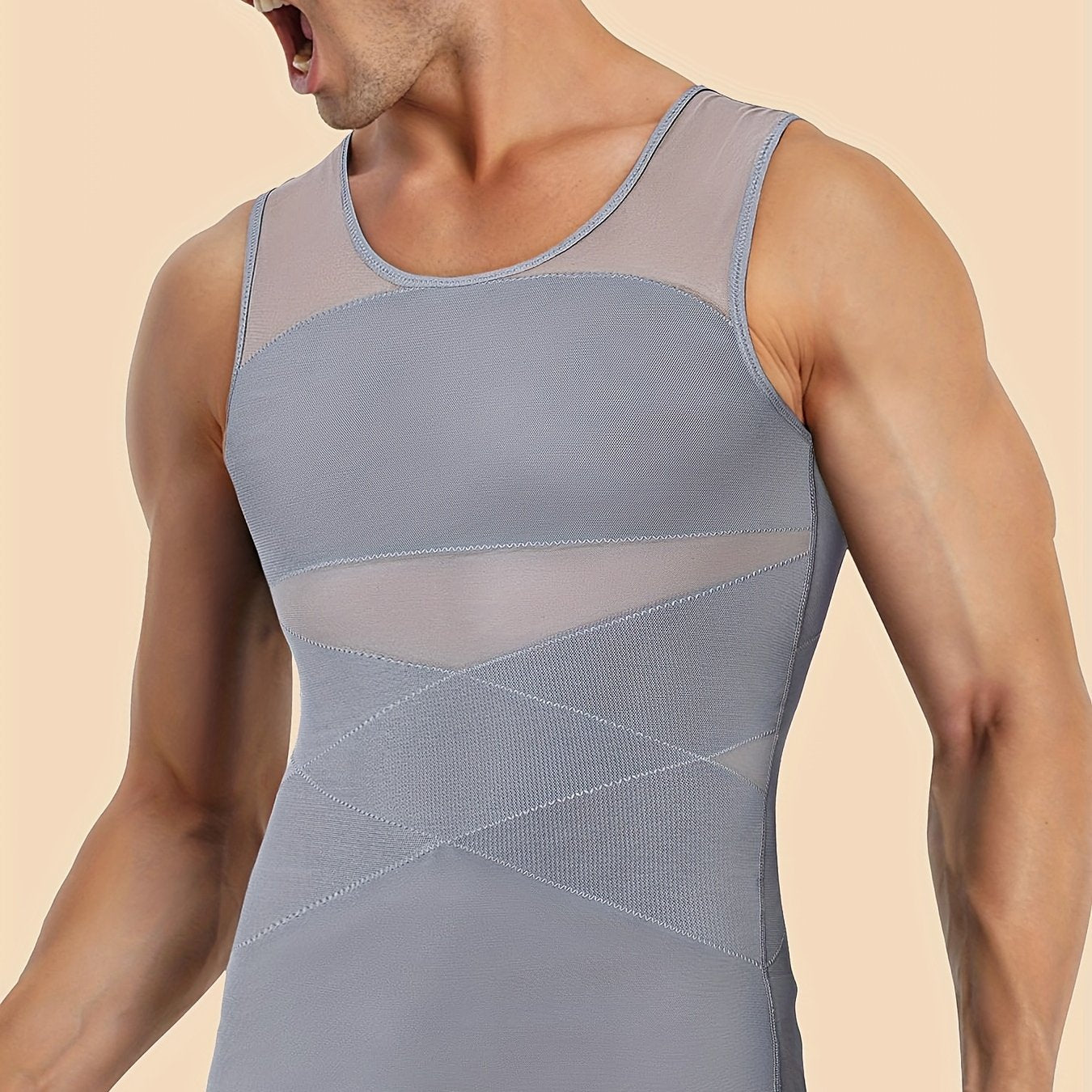 Men's Skinny Compression Tank Top, Sport Workout Body Shaper