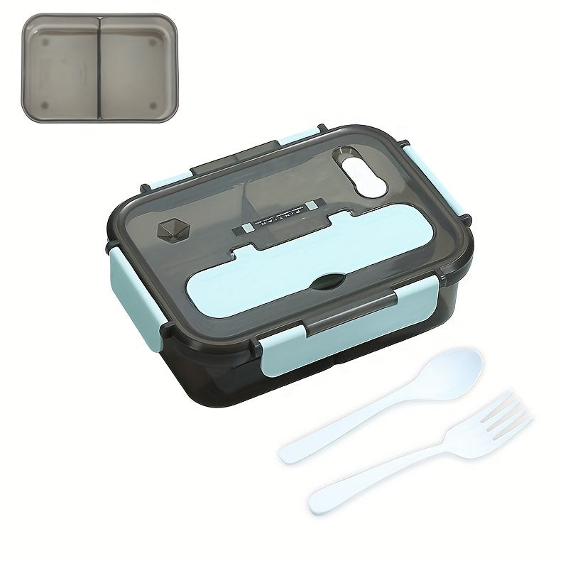 1-Piece Bento Boxes with Utensils - Ideal for On-the-Go Meals - Perfect for Travel, Camping, School, or Office - Safe for Microwave, Dishwasher, and Freezer Use - Durable Plastic Containers