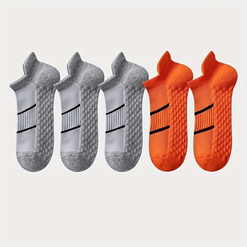 5 pairs of men's sports socks, breathable, anti-odor, with ear lifting heel guard