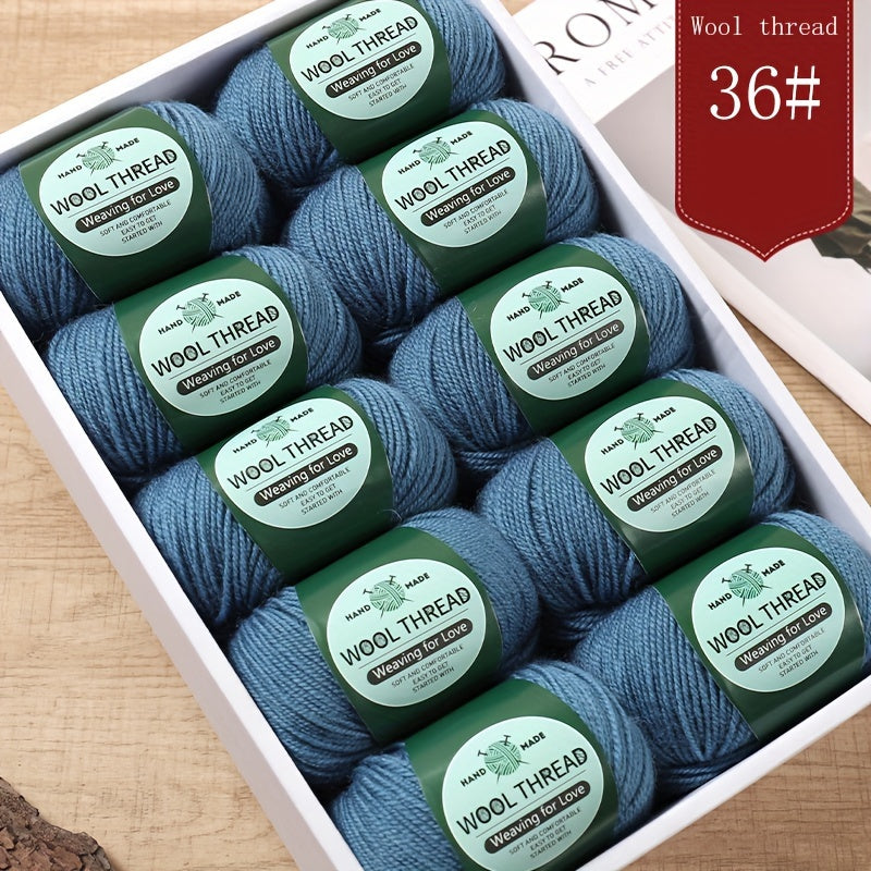 10 pieces of Australian yarn, each pack weighing approximately 500g with 10 balls. It has a moderate thickness, is easy to knit, soft, and warm. Ideal for crocheting sweaters, coats, vests