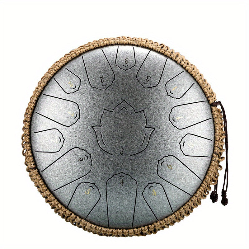 Glucophone Steel Tongue Drum - 33.02 cm, 15 Notes, Key Of C - Handcrafted Drum for Meditation, Yoga, Relaxation - Eid Al-Adha Mubarak