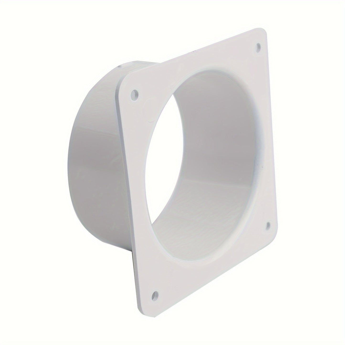 Simple to install, white plastic square flange connector for central air conditioning and ventilation. Can be used as a versatile duct adapter.