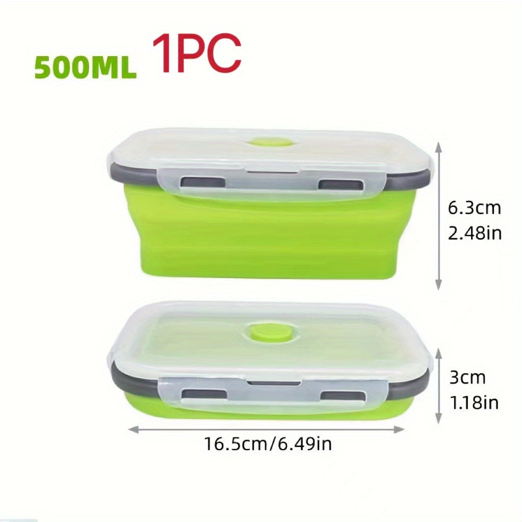 Collapsible Silicone Food Storage Containers, Set of 4 - Stackable, Space Saving, Microwaveable, Freezer and Dishwasher Safe, BPA Free - Perfect for Leftovers or Meal Prep, Foldable Lunch Box Containers, Essential Kitchen Accessories