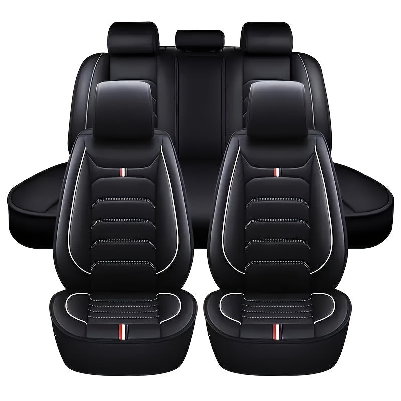 High-end 5-seat car seat cover set for SUVs and most vehicles, made of waterproof PU leather with sponge filling. Universal fit, all-season usage, easy to install, and maintenance-free.