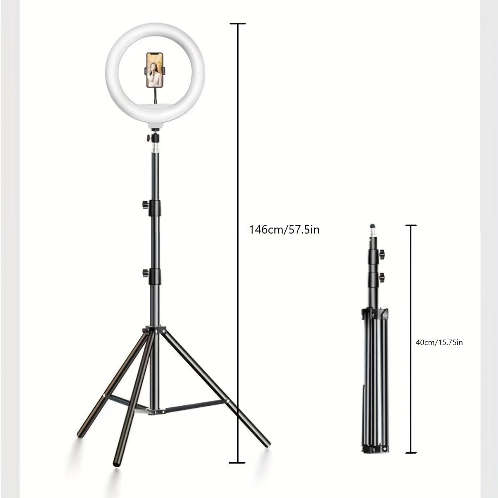 10" heavy-duty light stand with adjustable tripod and 1.1m bracket for photo studio lighting.