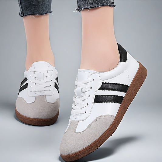 Women's colorblock sneakers with lace-up design, lightweight and comfortable for walking.