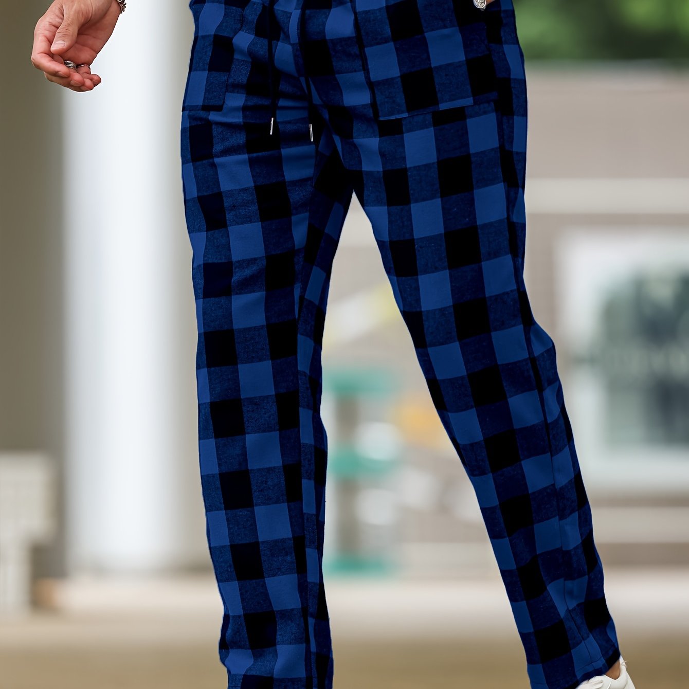 Men's Plaid Casual Home Pants