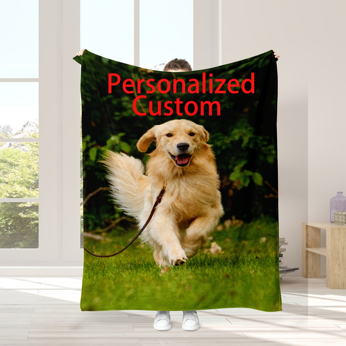 Personalized Ultra-Soft Knitted Polyester Fleece Blanket with High-Definition Printing - Perfect for Customized Photos of Pets and Travel Memories. Ideal for Everyone - Girls, Boys, Adults, Grandparents, Daughters, Sons, Sisters, Parents. Makes a