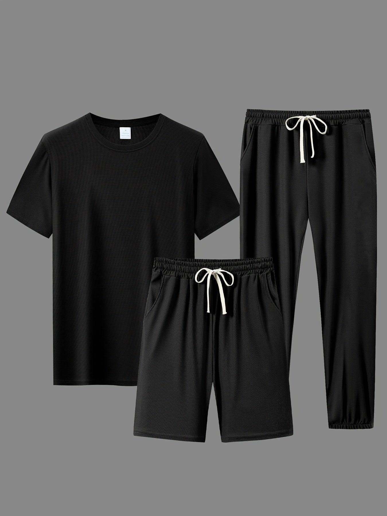 Men's casual sports outfit with short-sleeve t-shirts, shorts, and long pants suitable for running, cool, versatile, and comfortable.