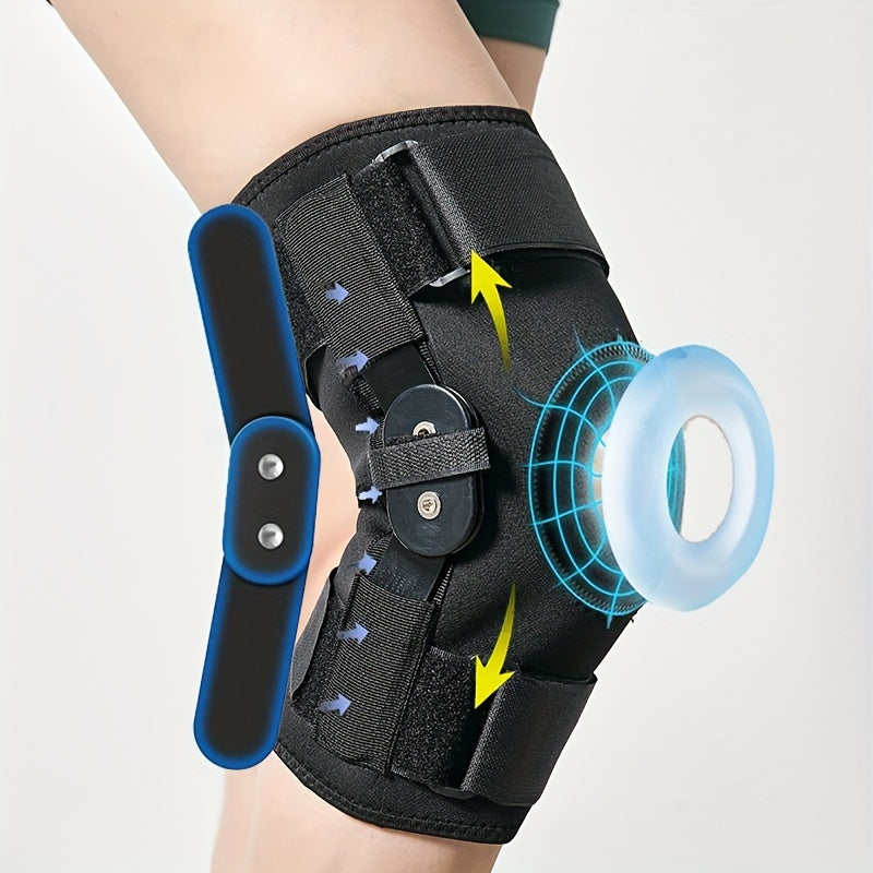 1 pc Knee Brace with Steel Plate Support and Double Straps for Rehabilitation and Joint Protection. Order one size up.