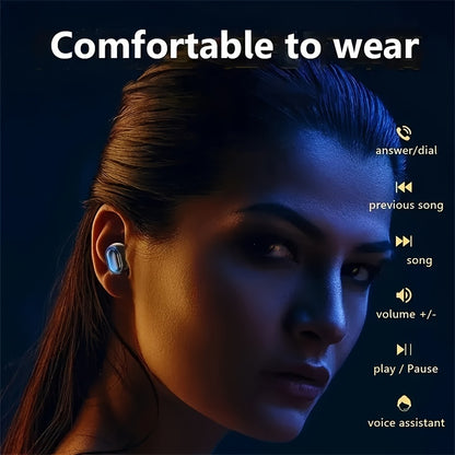 New E7S TWS wireless headphones with 5.3 Chip, stereo sound, long battery life, LED power display, silicone ear caps, universal for mobile phones.