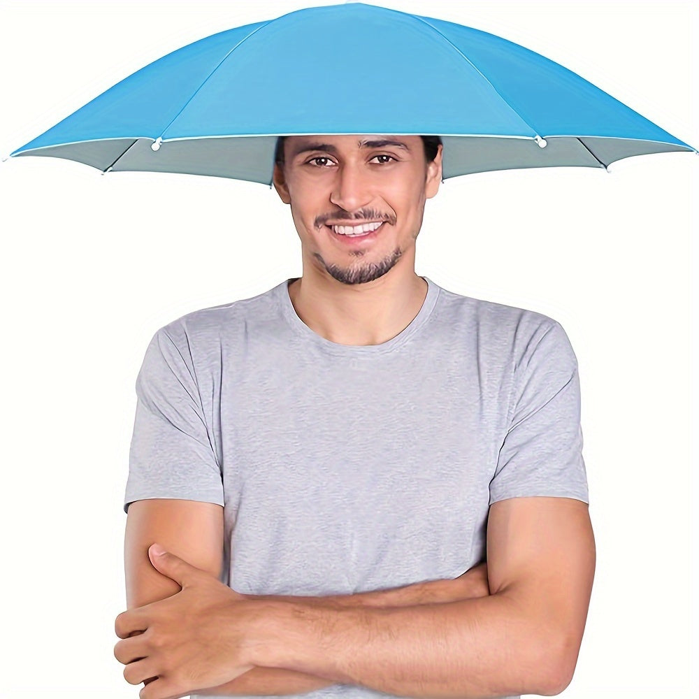 Elastic headband umbrella hat, suitable for camping and fishing, with UV protection.