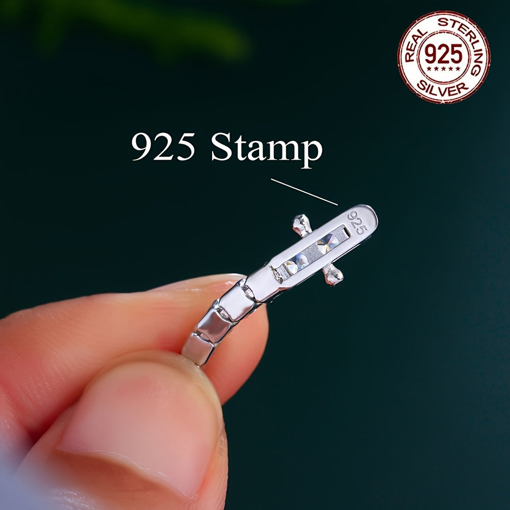 Ajoyib 925 Sterling Silver Tennis Bilaguzuk, porloq oq 3mm kubik zirkoniya toshlari bilan bezatilgan, sezgir teri uchun xavfsiz, ishonchli qisqichli yopilish xususiyatiga ega - 14-fevral, Onalar kuni, yubileylar, tug'ilgan kunlar va bayramlar uchun ideal.