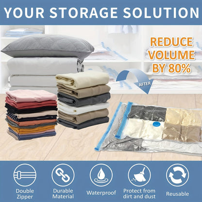 6/12/15/20 pieces of Vacuum Storage Bags, Vacuum Compression Storage Bags, Sealed Packing Containers for Clothes, Blankets, Shirts. Ideal for organizing your Dorm, Closet, Wardrobe, Bedroom, and a must-have for Travel. Save space in your household with