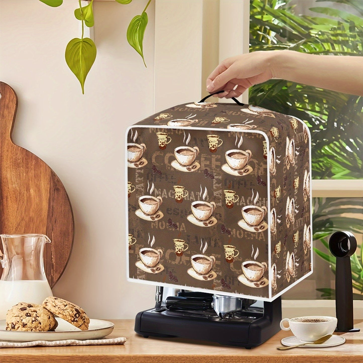 Protect your espresso machines and stand mixers from dust and fingerprints with the Rshubino Coffee-Themed Appliance Cover. This cover features cartoon prints and is perfect for adding a touch of style to your home or office kitchen. It fits standard