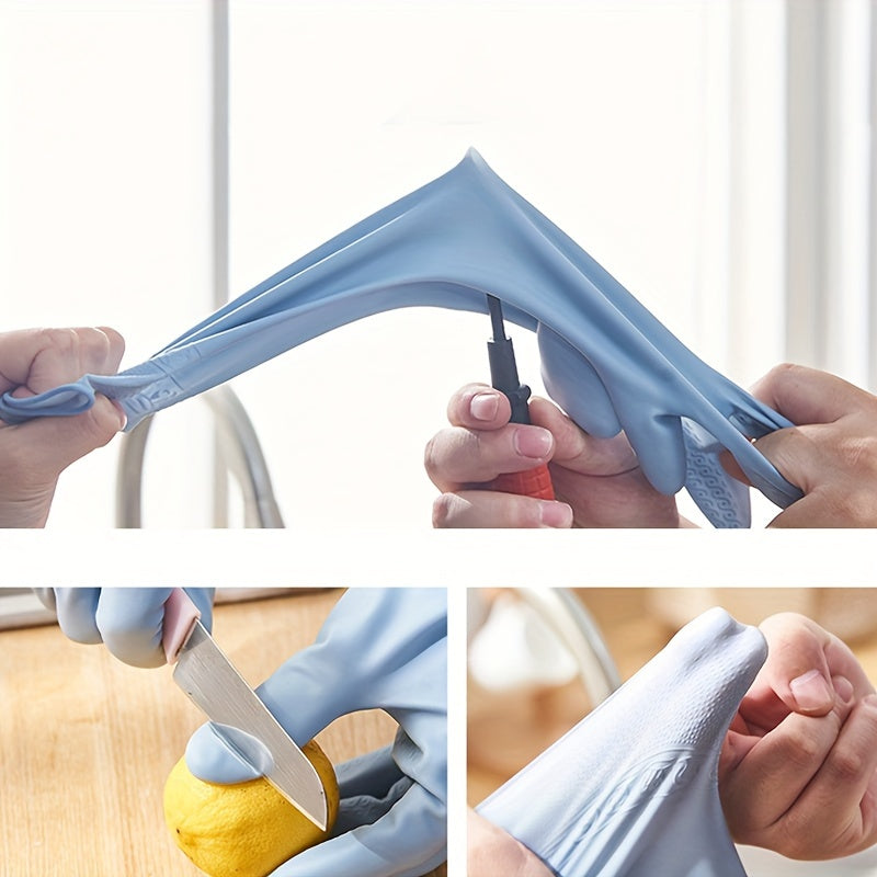 Winter is coming, so be prepared with a pair of warm fleece dishwashing gloves. These gloves are waterproof and made of durable latex, making them perfect for kitchen and bathroom cleaning. They are also lead-free PVC.