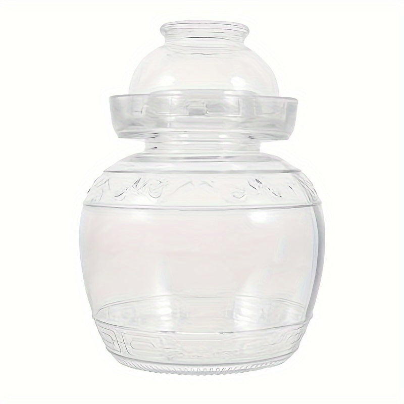 Glass fermentation jar with wide mouth and sealable lid for fermenting sauerkraut, kimchi, and beverages - preserves freshness with airtight storage.