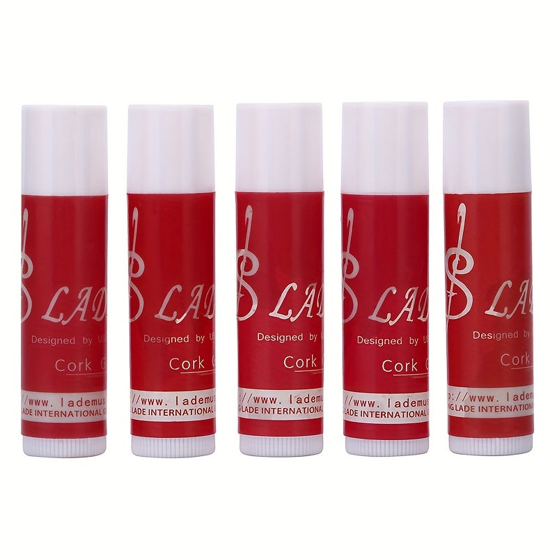 5 pieces of high-quality cork grease for clarinet, saxophone, flute, and oboe - odorless lubricant for easy assembly.