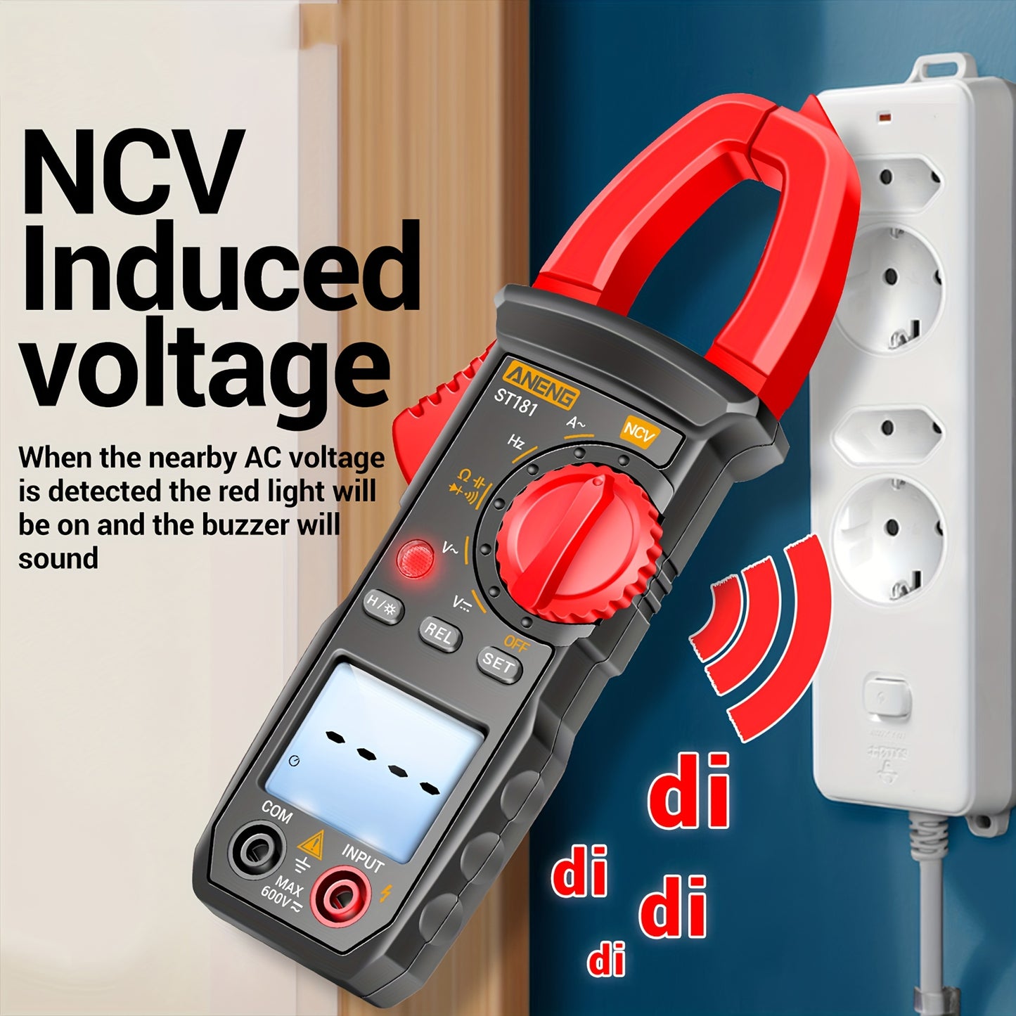 Набор ST181 Advanced Clamp Multimeter включает индукционную ручку и зуммер для измерения тока, напряжения, ёмкости, сопротивления, обнаружения NVC, непрерывности диода и рабочего цикла.