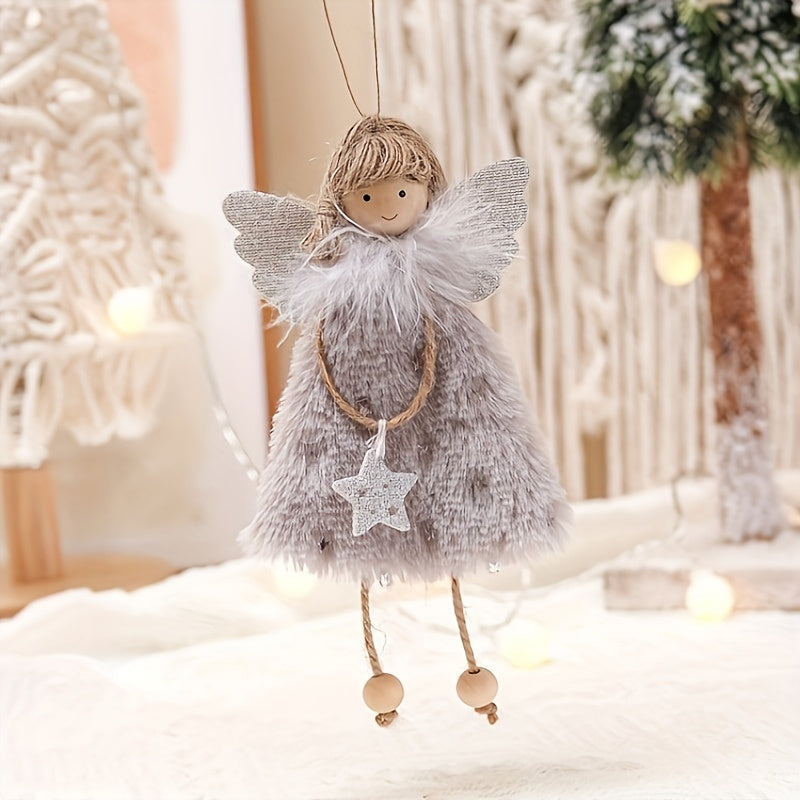 3pcs Christmas decoration pendant with creative doll charm, angel girl pendant, and Christmas tree ornament. Perfect for scene, festival, room, and office decor, as well as theme parties.