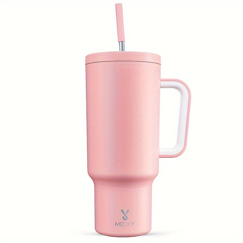 Qopqoq va solgichli zanglamas po'latdan yasalgan tumbler, oqmas va BPA-free, issiq/sovuq ichimliklar uchun, lagerda, piyoda sayohat qilishda va haydashda ideal.