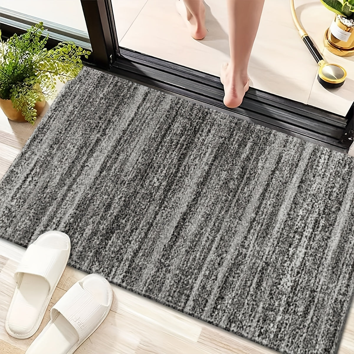 Non-slip Dark Grey Abstract Area Rug - Retro Modern Low-pile Runner Rug for Hallways, Restaurants, Kitchens, and Laundry Areas. Available in various sizes: 40x60cm, 50x80cm, 50x120cm, 50x160cm, 60x180cm. Made with rubber mat for additional grip.