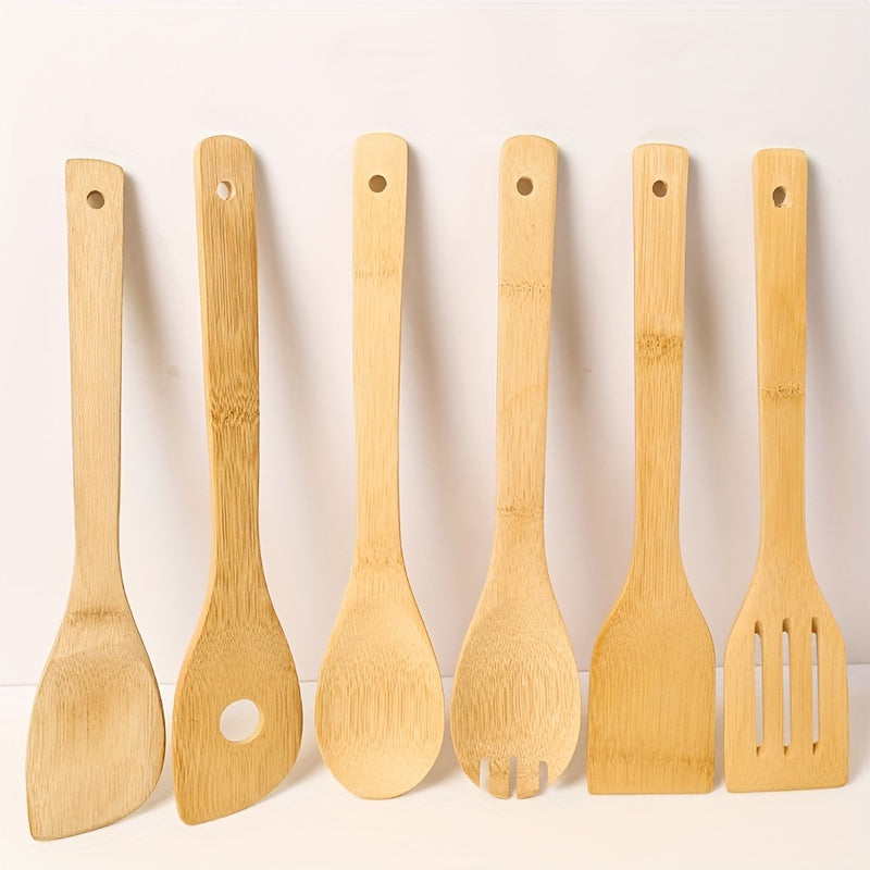 Ecobamboo Kitchen Utensil Set - Includes 3 Pieces: Cooking Spoon, Slotted Spoon, and Spatula - Made of Food-Grade Materials - Non-Electric Tools Perfect for Christmas, Halloween, Thanksgiving