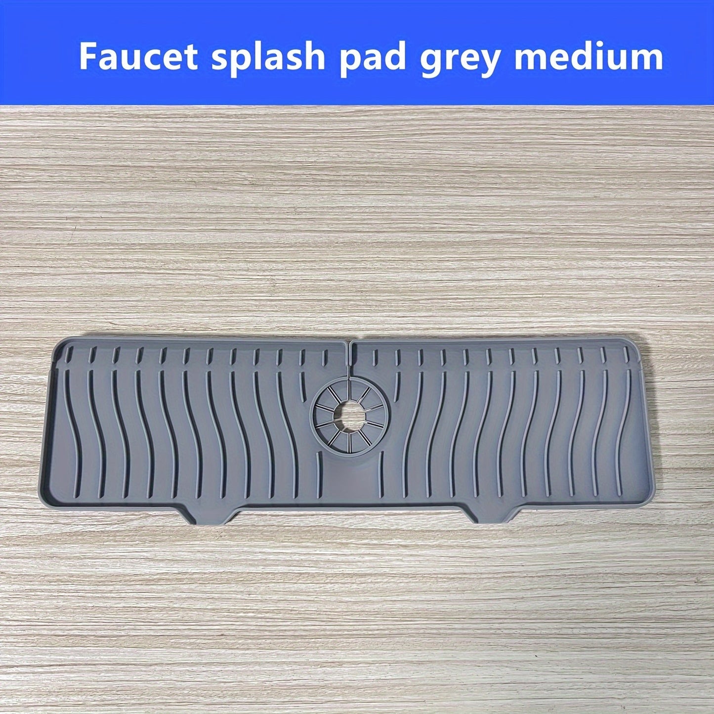 1 Piece Silicone Faucet Drain Pad for Kitchen Sink - Non-Slip Countertop Protector, Anti-Splash Water Catcher Mat, Soap & Cup Rest, Flexible Mat for Drying Sink Faucet