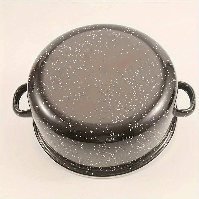 Enamel Soup Pot Stew Set for Home Kitchen - Includes 3 Pieces of Pots in 16/18/20 Sizes with Refrigerator Storage Capability