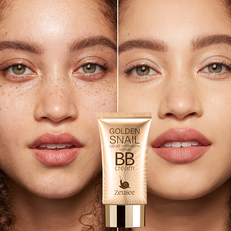 Golden Snail BB Cream: Moisturizing foundation primer, full coverage concealer for all skin types, matte finish, pore-hiding, blemish covering.