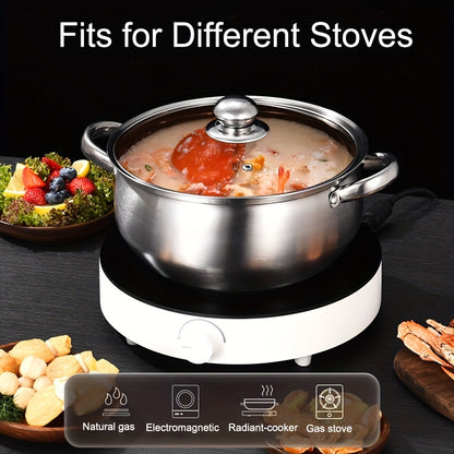 ZZBZZ 24.0cm Stainless Steel Steamer Pot Soup Pot - 2-in-1, Durable Double Layer with Steaming Basket. Compatible with Induction & Gas Stoves, Multi-Use for Home Kitchen Cookware.