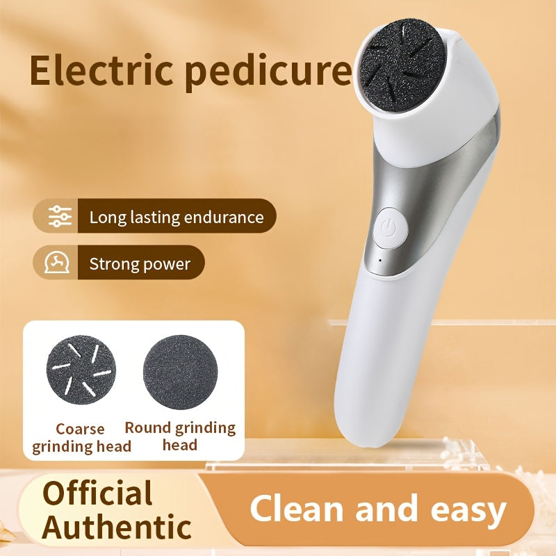 Portable USB Rechargeable Electric Foot Grinder with Dual Heads - Perfect for Thick Faux Leather and Dry Skin Care, Easy-to-Use with Replaceable Heads.