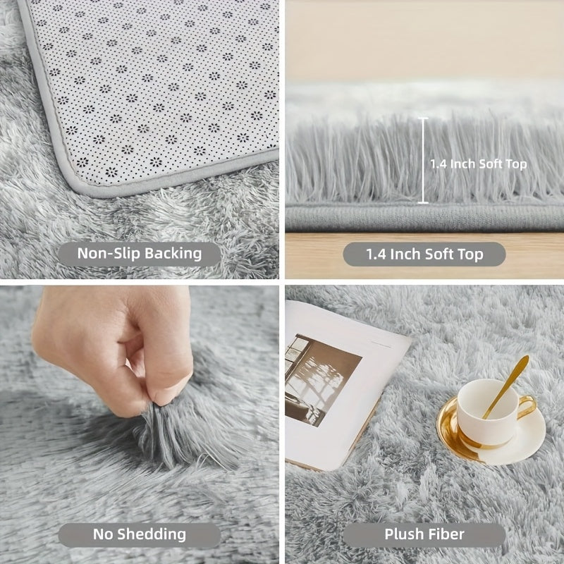 Soft faux fur oval area mat that is luxurious, plush, non-slip, hand washable, and durable. Perfect for adding a touch of elegance to your bedroom, living room, or home decor. Available in two sizes.