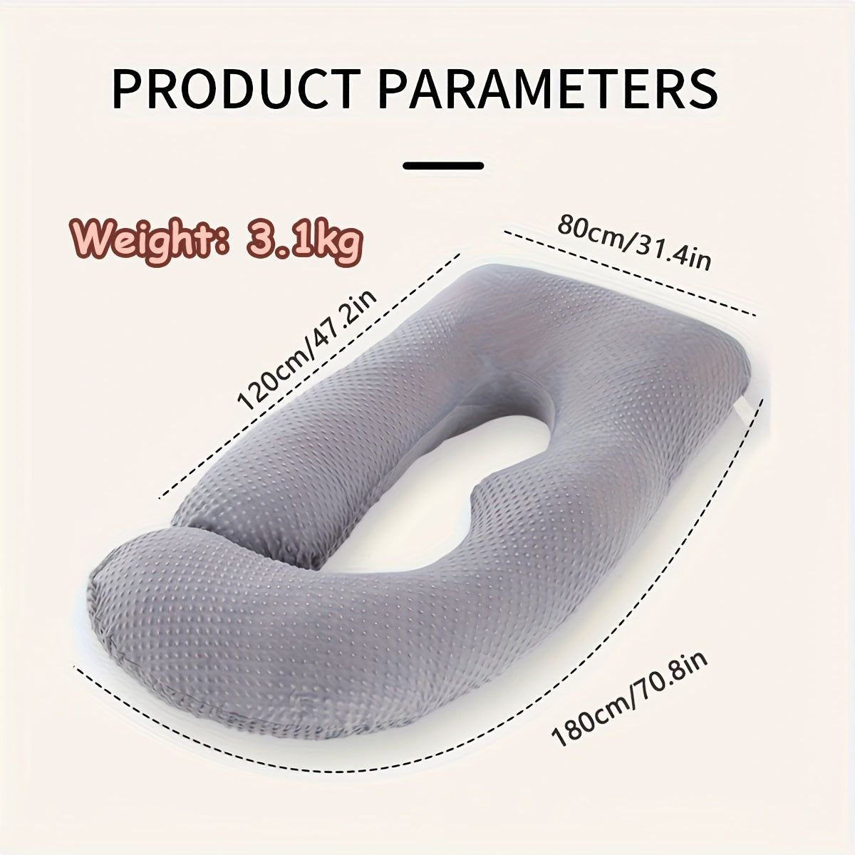 Ultra-Plush U-Shaped Pregnancy Pillow for Side Sleeping - Provides Gentle Waist Support, Ideal Present for Expectant Mothers during the Holidays like Christmas, Halloween, Thanksgiving, and Valentine's Day.