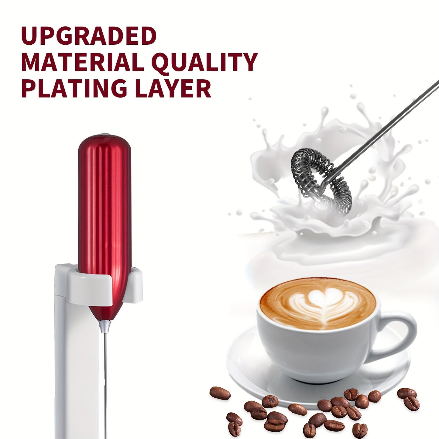 Lalayuan Handheld Electric Milk Frother is made of stainless steel and battery-operated. Perfect for creating foam for coffee, latte, cappuccino, and chocolate. Note: Batteries not included.