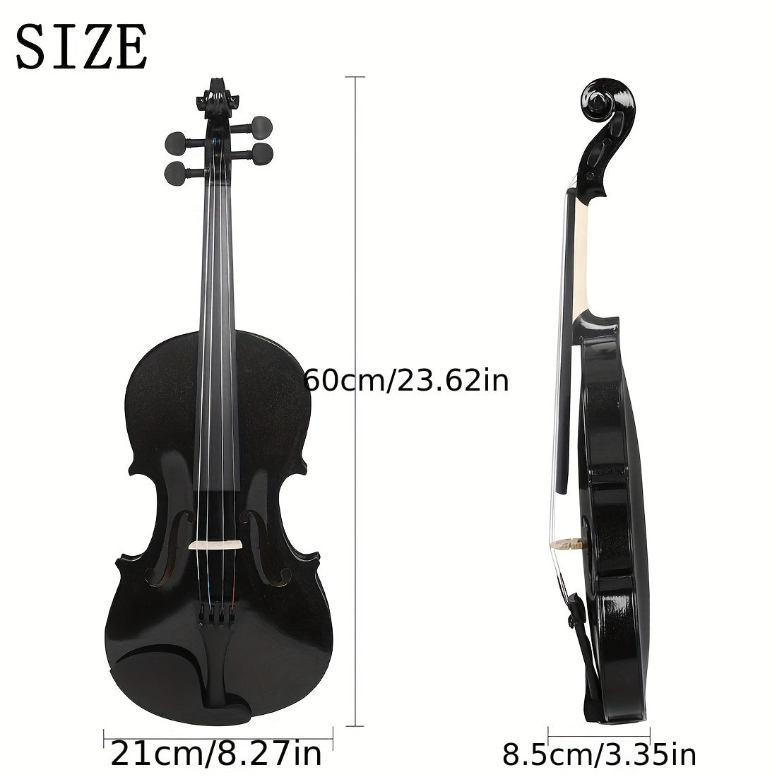 Astonvilla V-10 Solid Wood Violin 4/4 Black - High-Quality LoreM Ipsum Sound, Durable Design, Includes Chin Rest and Case.