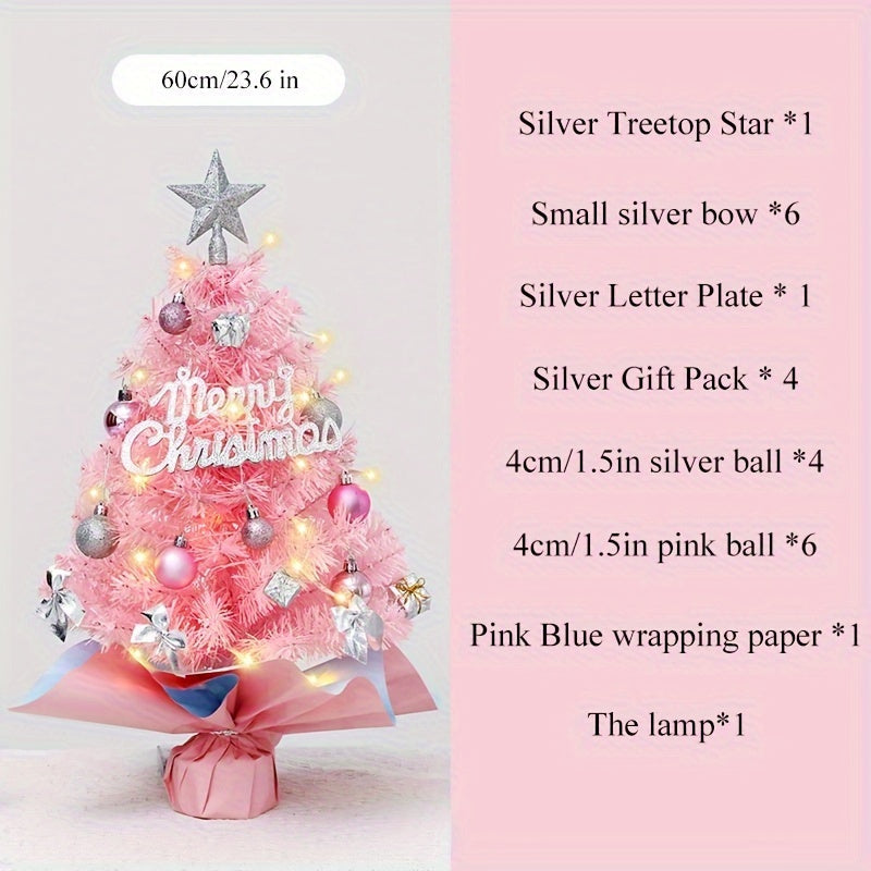 This stunning 59.94cm pink/blue Christmas tree is a must-have decoration for the holiday season. Made from high-quality PVC material, this beautiful tree can be reused year after year. It makes for the perfect Christmas gift, adding a touch of elegance