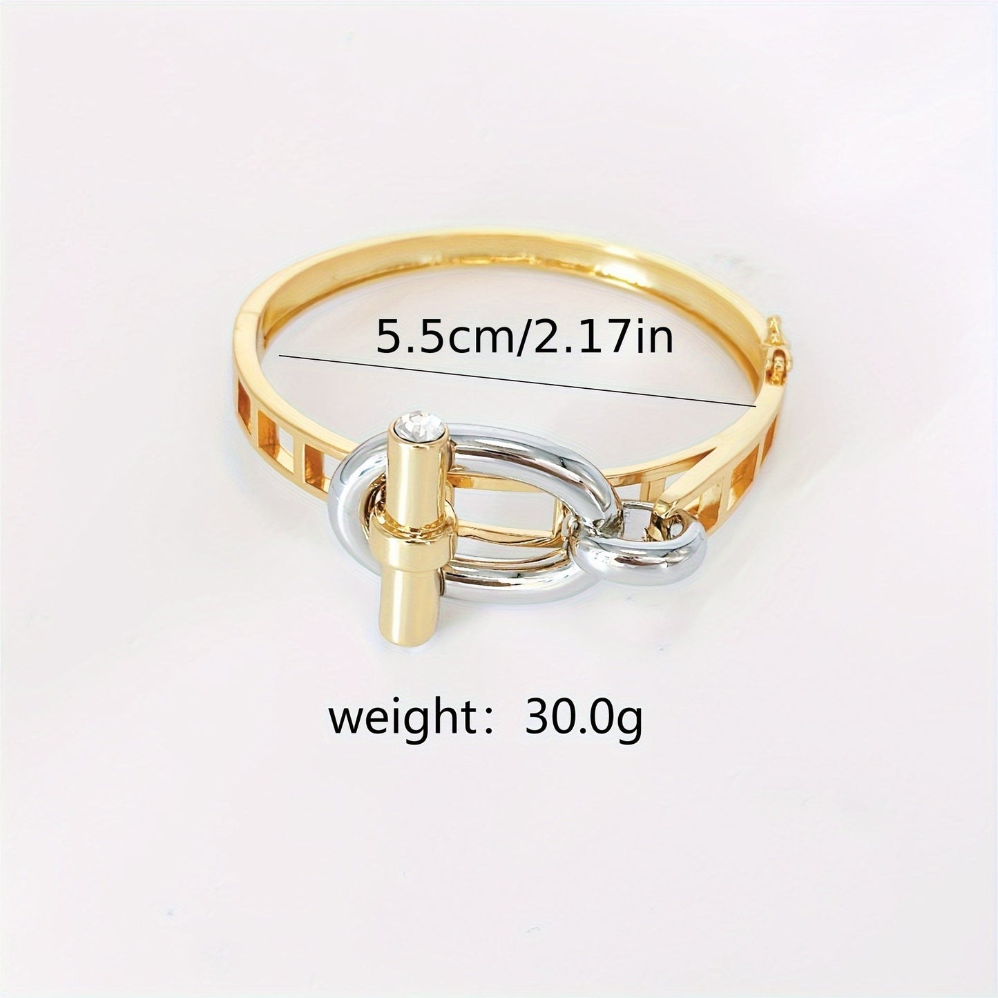 Recommendation: Elegant Gift - Vintage Vacation Style Women's Fashion Bangle in Luxury 18K Golden Plated Stainless Steel with Synthetic Cubic Zirconia - All-Season Accessory