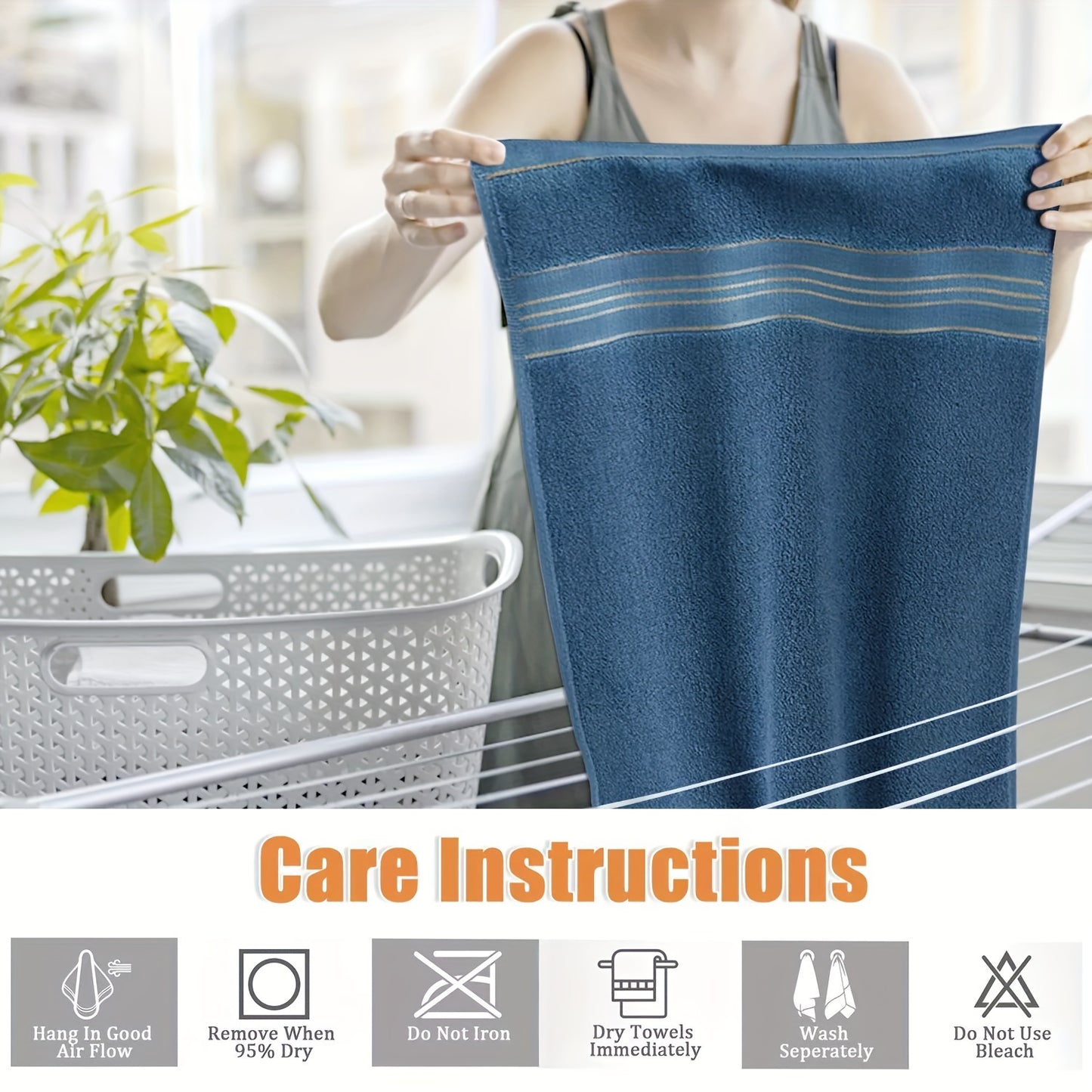 Luxurious 3-pack of cotton bath towels with striped design, super absorbent and quick-dry for bathroom use.