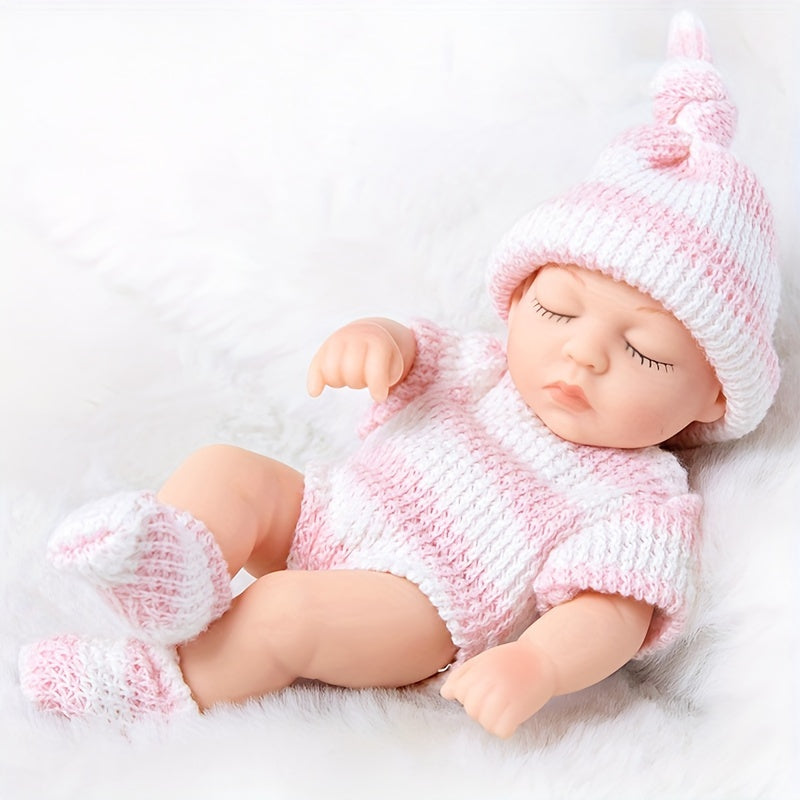 Mini Reborn Doll bilan Yumshoq Yapıştırıcı Simulyatsiya, To'liq Tana, Uxlovchi Bolalar Dizayni