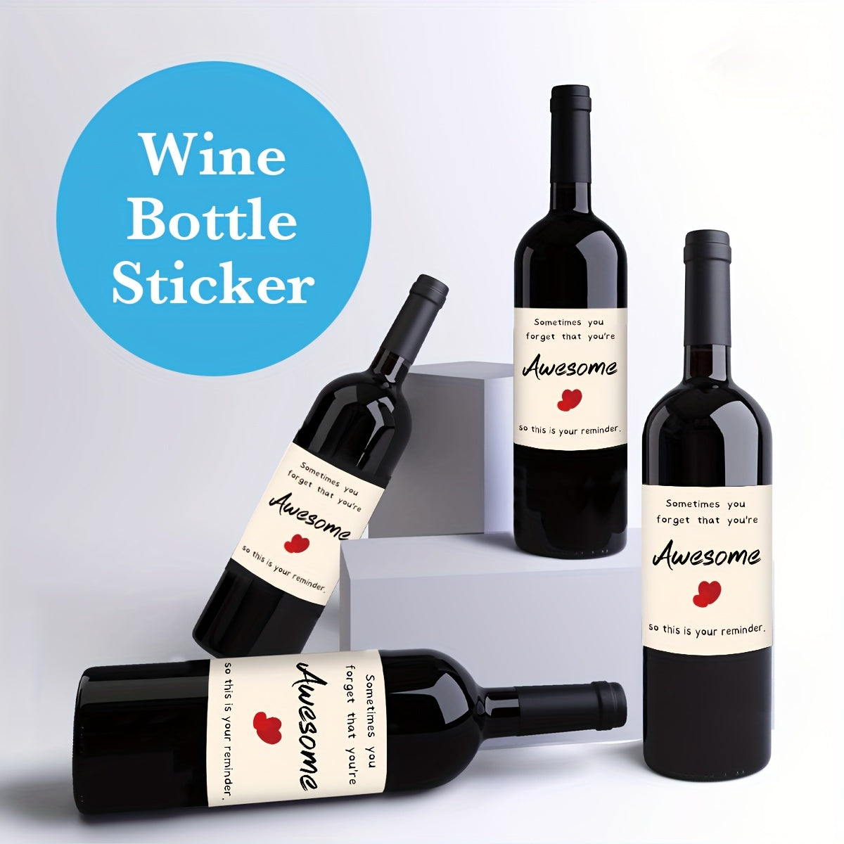 4-Pack of "You're Awesome" Wine Labels, Ideal Gifts for Men and Women, Perfect for Parties and Birthdays